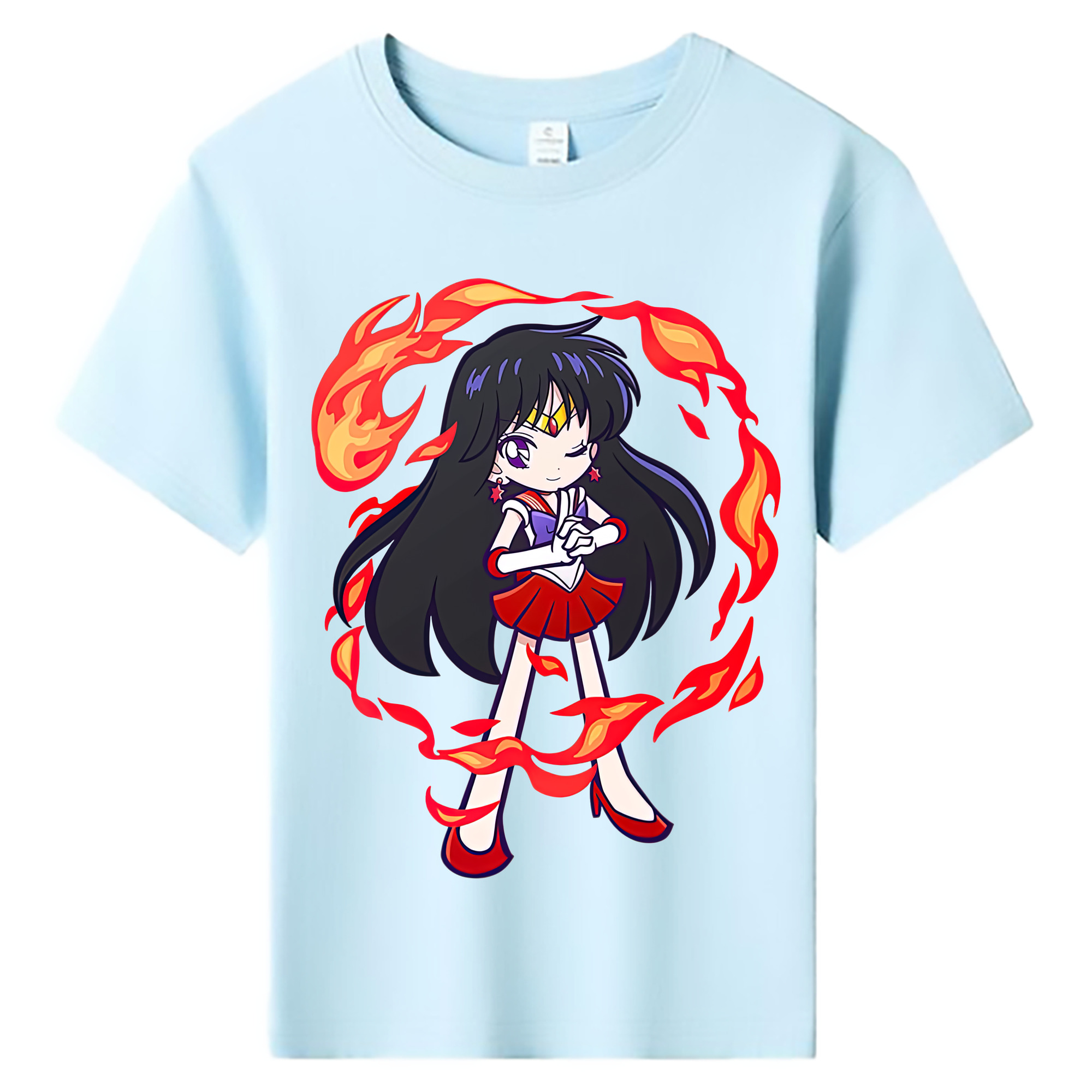 （画像用） 美少女戦士セーラームーン 火野レイ ひの レイ Sailor Moon Hino Rei （セーラーマーズ,Sailor Mars） 綿100％キッズTシャツ（フロントプリント）